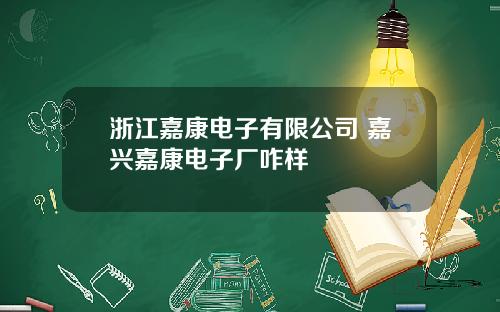 浙江嘉康电子有限公司 嘉兴嘉康电子厂咋样
