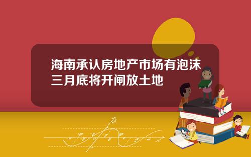 海南承认房地产市场有泡沫三月底将开闸放土地