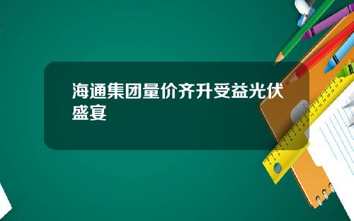 海通集团量价齐升受益光伏盛宴