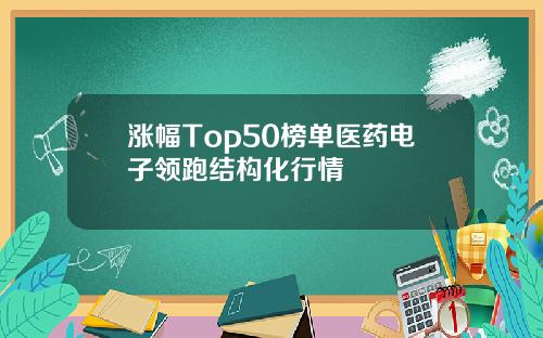 涨幅Top50榜单医药电子领跑结构化行情