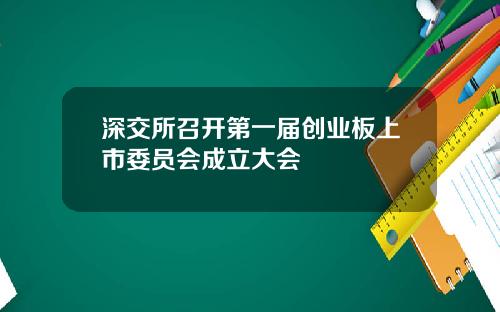 深交所召开第一届创业板上市委员会成立大会