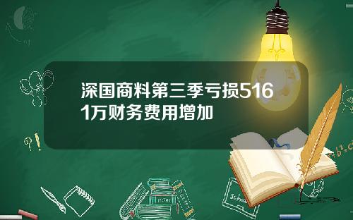 深国商料第三季亏损5161万财务费用增加