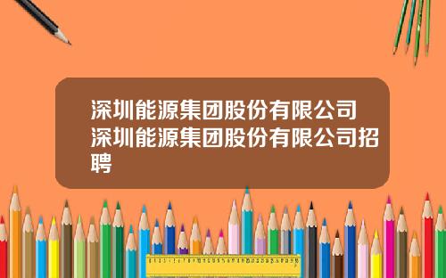 深圳能源集团股份有限公司深圳能源集团股份有限公司招聘