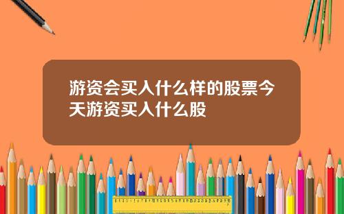 游资会买入什么样的股票今天游资买入什么股
