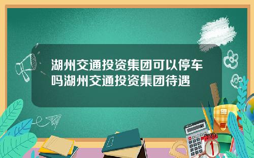 湖州交通投资集团可以停车吗湖州交通投资集团待遇