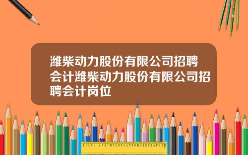 潍柴动力股份有限公司招聘会计潍柴动力股份有限公司招聘会计岗位