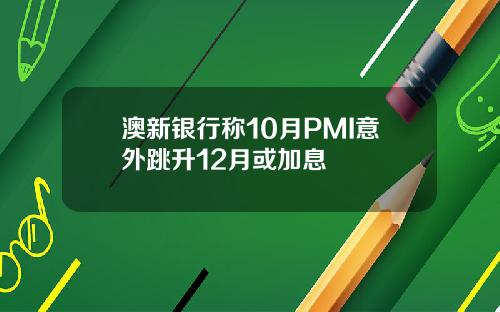 澳新银行称10月PMI意外跳升12月或加息