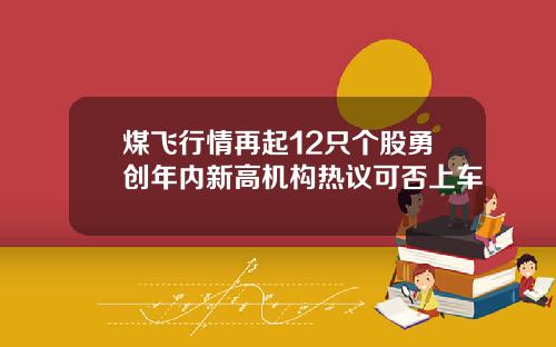 煤飞行情再起12只个股勇创年内新高机构热议可否上车