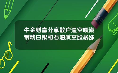 牛金财富分享散户逼空暖潮带动白银和石油航空股暴涨