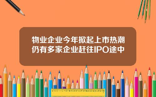 物业企业今年掀起上市热潮仍有多家企业赶往IPO途中