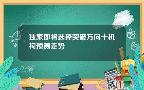独家即将选择突破方向十机构预测走势