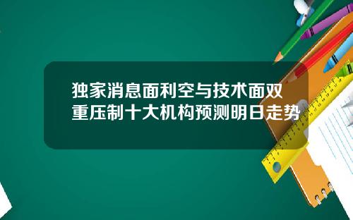 独家消息面利空与技术面双重压制十大机构预测明日走势