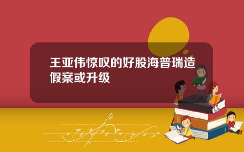 王亚伟惊叹的好股海普瑞造假案或升级