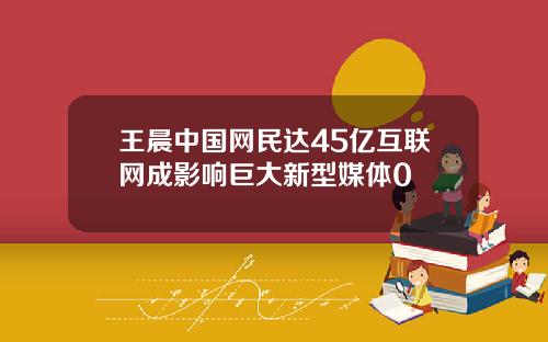 王晨中国网民达45亿互联网成影响巨大新型媒体0