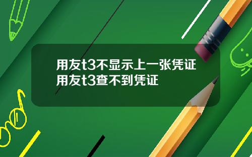 用友t3不显示上一张凭证用友t3查不到凭证