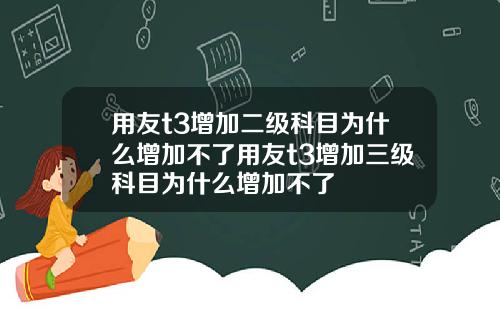 用友t3增加二级科目为什么增加不了用友t3增加三级科目为什么增加不了