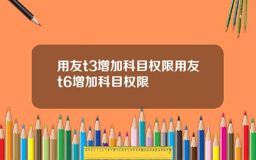 用友t3增加科目权限用友t6增加科目权限