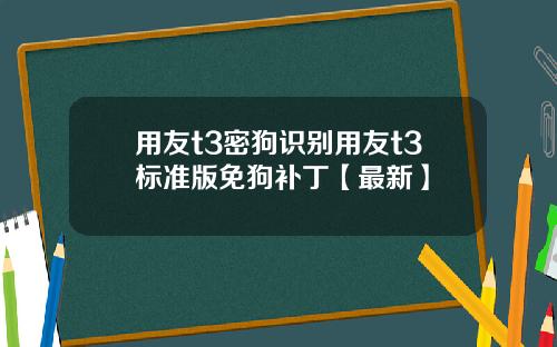 用友t3密狗识别用友t3标准版免狗补丁【最新】