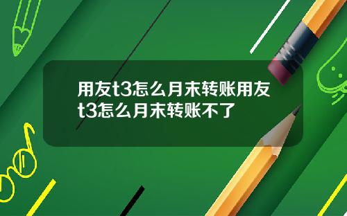 用友t3怎么月末转账用友t3怎么月末转账不了