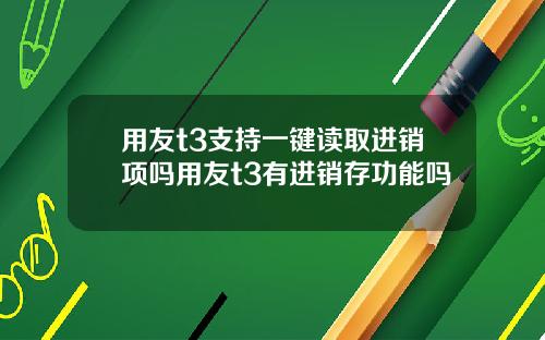 用友t3支持一键读取进销项吗用友t3有进销存功能吗