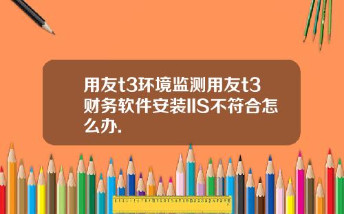 用友t3环境监测用友t3财务软件安装IIS不符合怎么办.