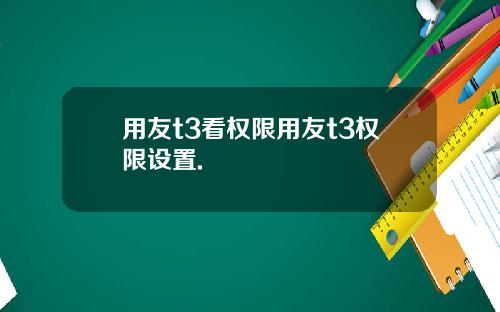 用友t3看权限用友t3权限设置.