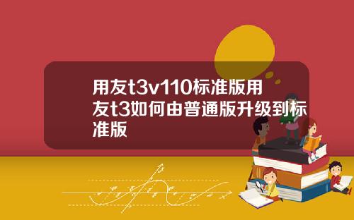 用友t3v110标准版用友t3如何由普通版升级到标准版