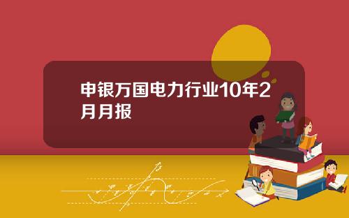 申银万国电力行业10年2月月报
