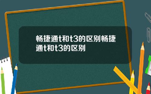 畅捷通t和t3的区别畅捷通t和t3的区别