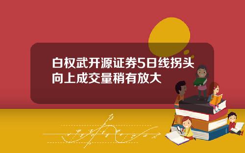 白权武开源证券5日线拐头向上成交量稍有放大