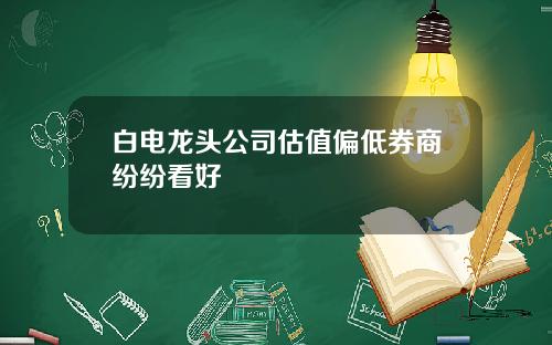 白电龙头公司估值偏低券商纷纷看好