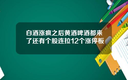 白酒涨疯之后黄酒啤酒都来了还有个股连拉12个涨停板