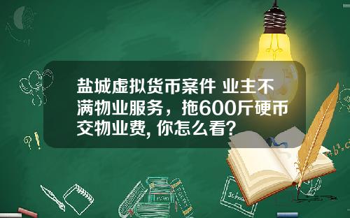 盐城虚拟货币案件 业主不满物业服务，拖600斤硬币交物业费, 你怎么看？
