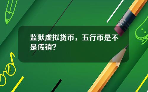 监狱虚拟货币，五行币是不是传销？