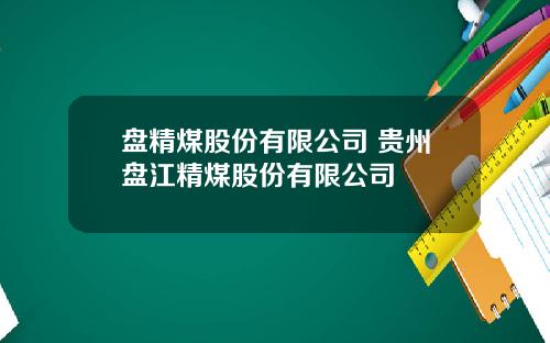 盘精煤股份有限公司 贵州盘江精煤股份有限公司