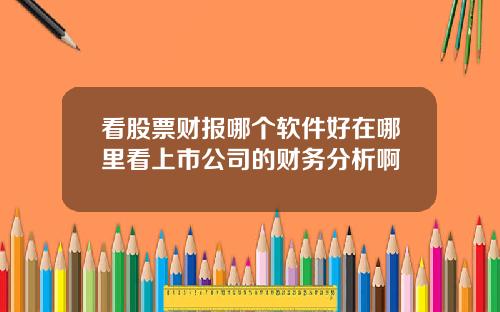 看股票财报哪个软件好在哪里看上市公司的财务分析啊