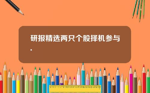 研报精选两只个股择机参与.