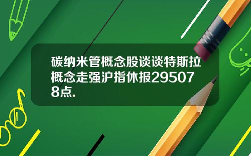 碳纳米管概念股谈谈特斯拉概念走强沪指休报295078点.