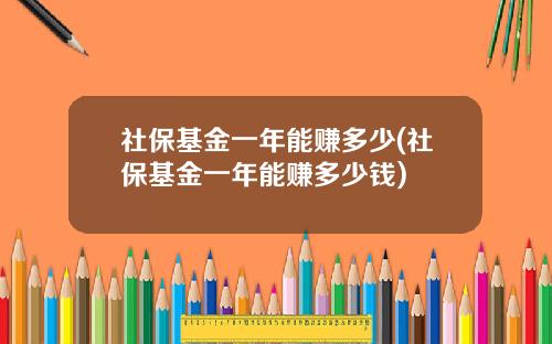 社保基金一年能赚多少(社保基金一年能赚多少钱)