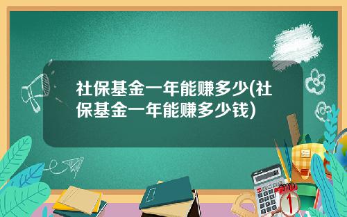 社保基金一年能赚多少(社保基金一年能赚多少钱)