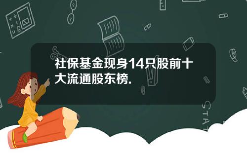 社保基金现身14只股前十大流通股东榜.