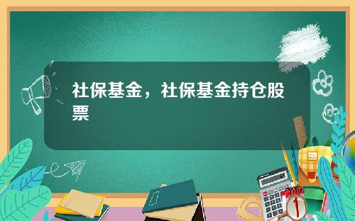 社保基金，社保基金持仓股票