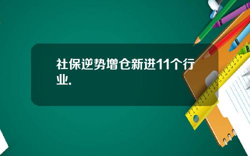 社保逆势增仓新进11个行业.