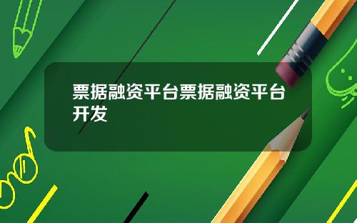 票据融资平台票据融资平台开发
