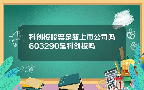 科创板股票是新上市公司吗603290是科创板吗