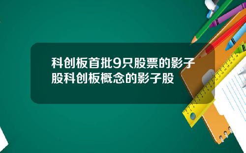 科创板首批9只股票的影子股科创板概念的影子股