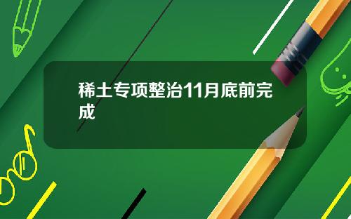 稀土专项整治11月底前完成