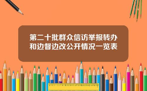 第二十批群众信访举报转办和边督边改公开情况一览表