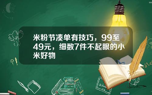 米粉节凑单有技巧，99至49元，细数7件不起眼的小米好物