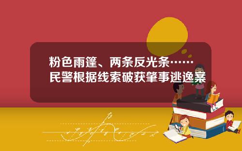 粉色雨篷、两条反光条……民警根据线索破获肇事逃逸案